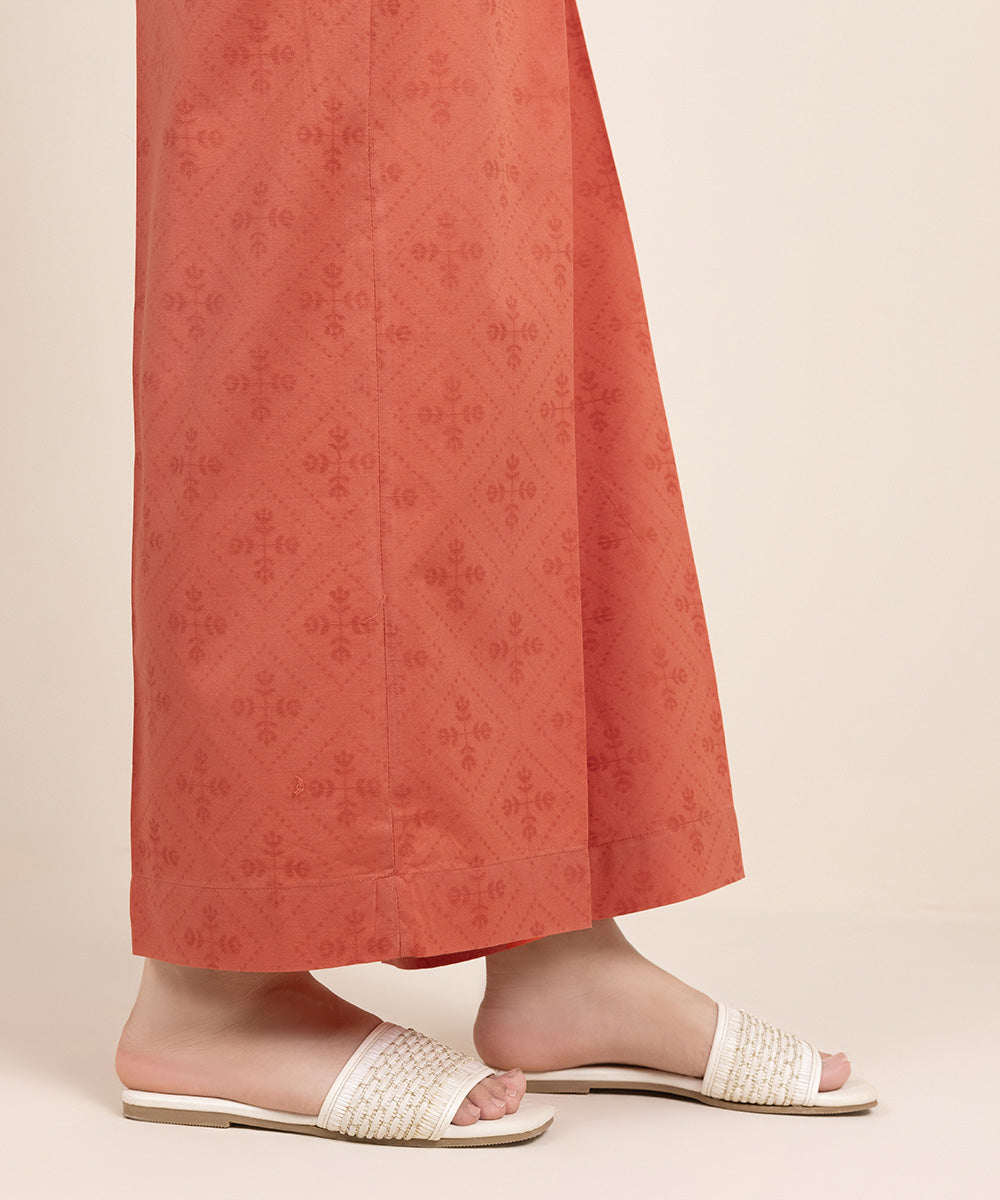 Women's Pret Cotton Solid Orange Culottes