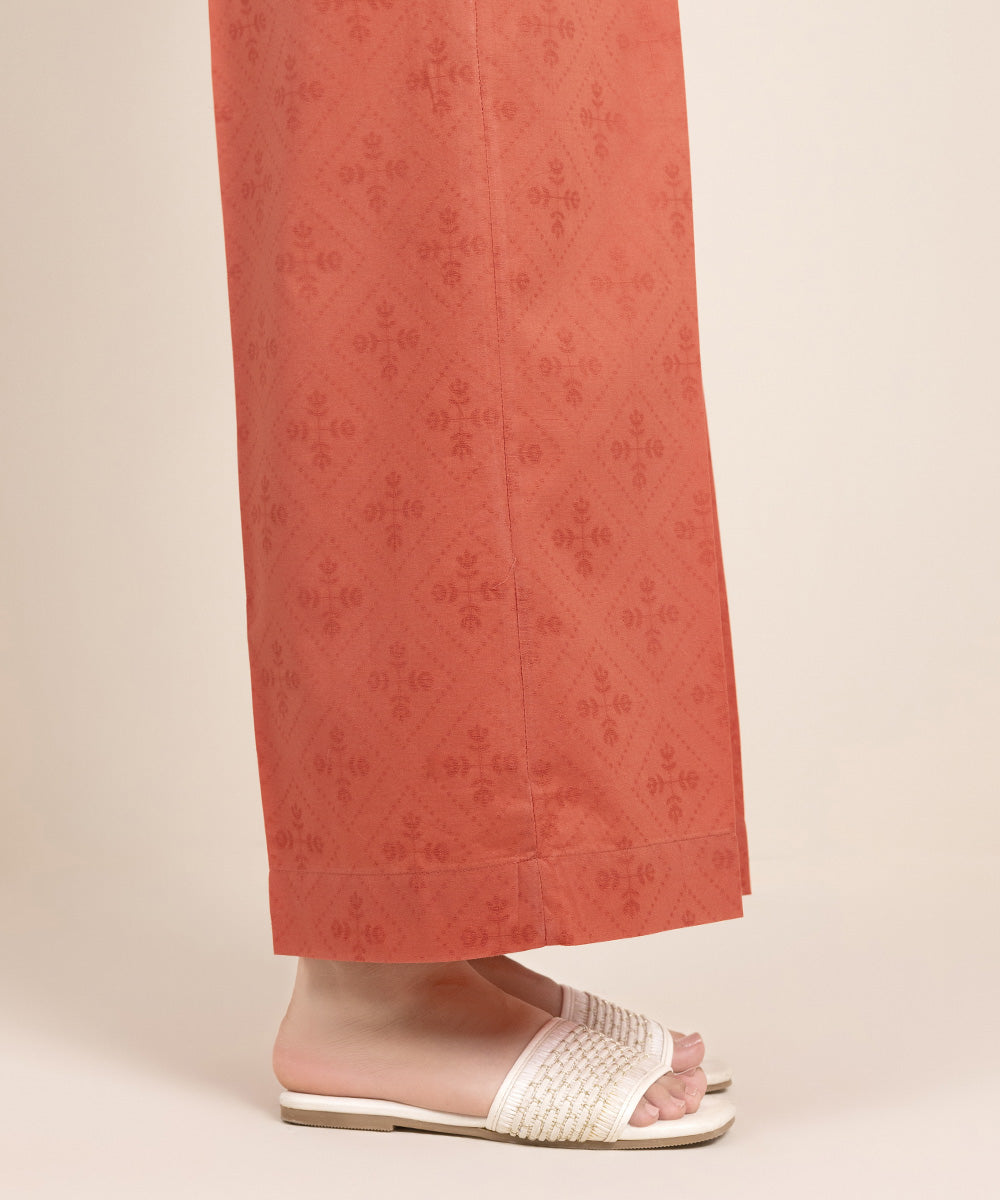 Women's Pret Cotton Solid Orange Culottes