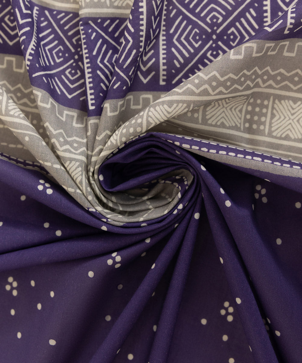 Women's Fine Voile Purple Printed Dupatta