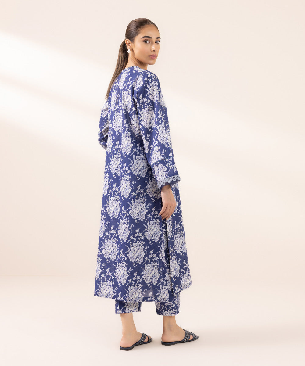 Women's Pret Lawn Printed Blue A-Line Shirt