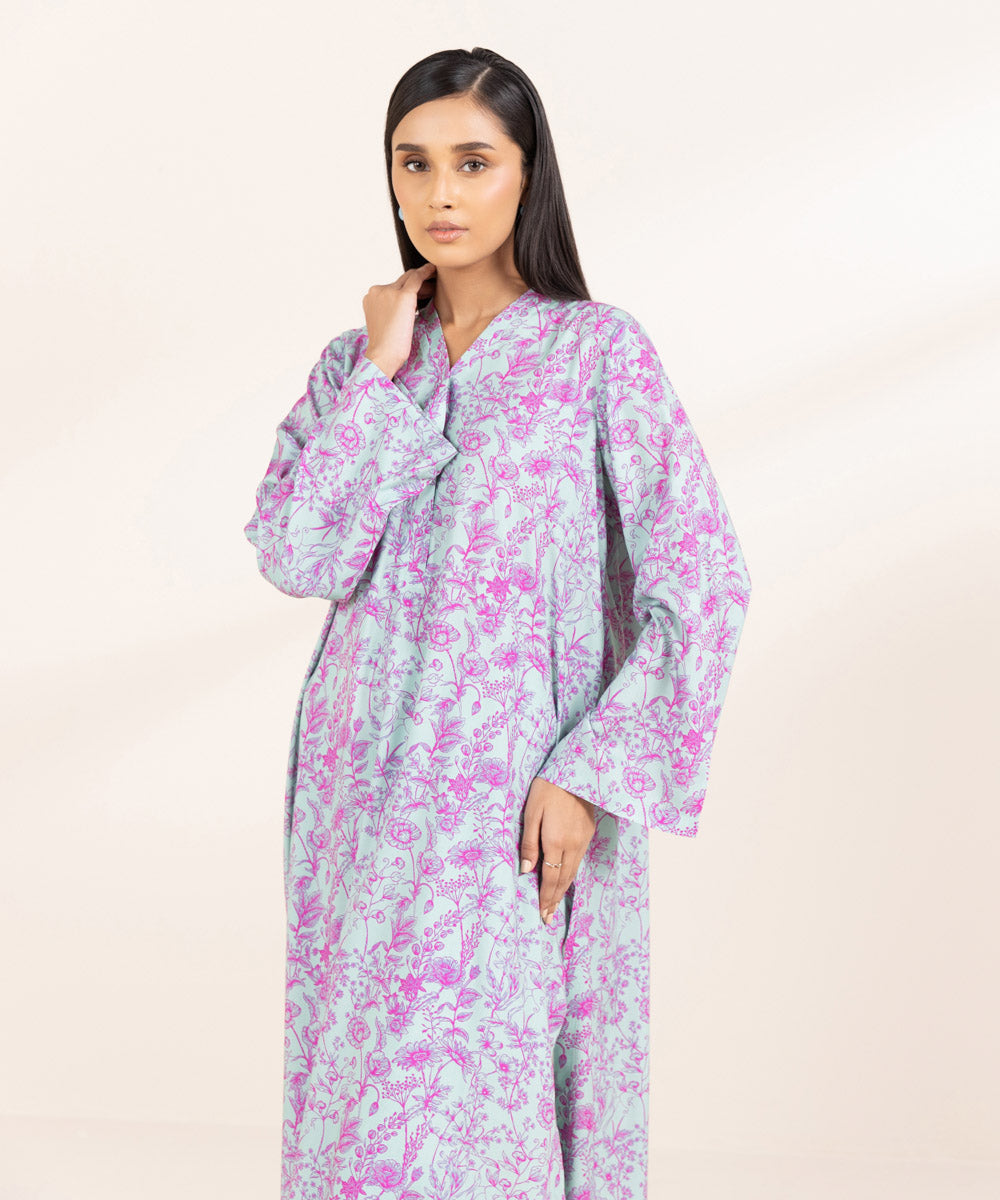 Women's Pret Arabic Lawn Printed Purple A-Line Shirt