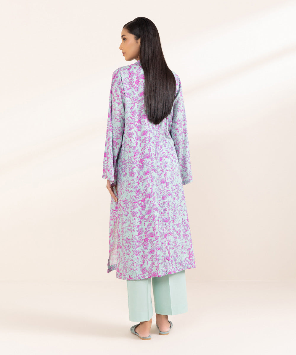 Women's Pret Arabic Lawn Printed Purple A-Line Shirt