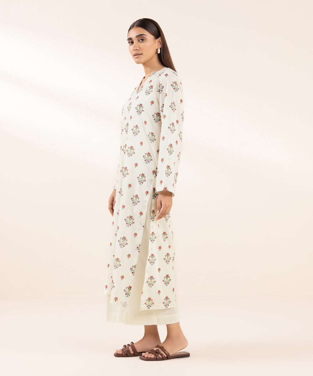 Women's Pret Lawn Printed Off White Straight Shirt