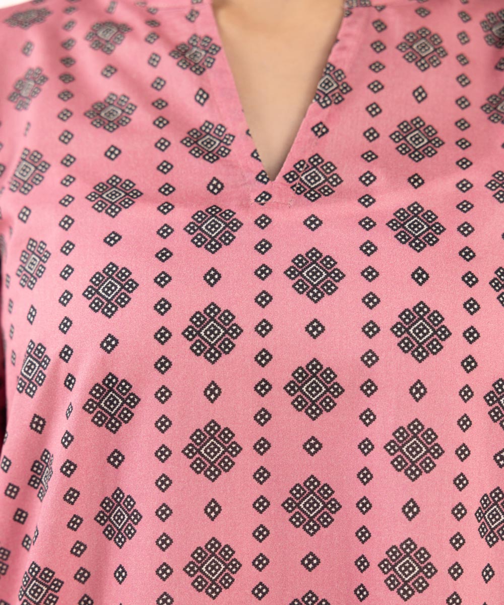 Women's Pret Lawn Printed Pink Straight Shirt