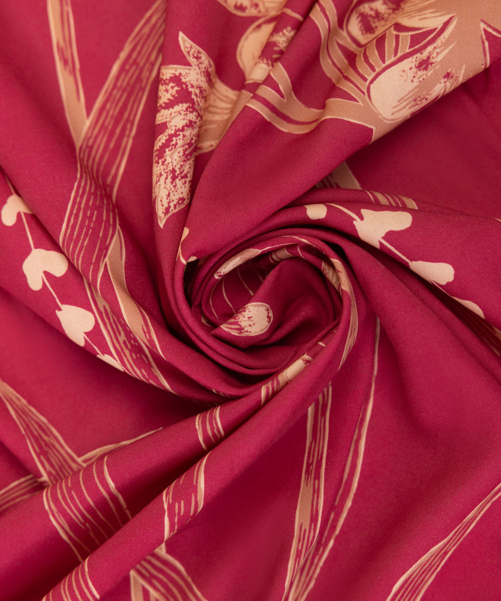 Linen Pink Printed Dupatta