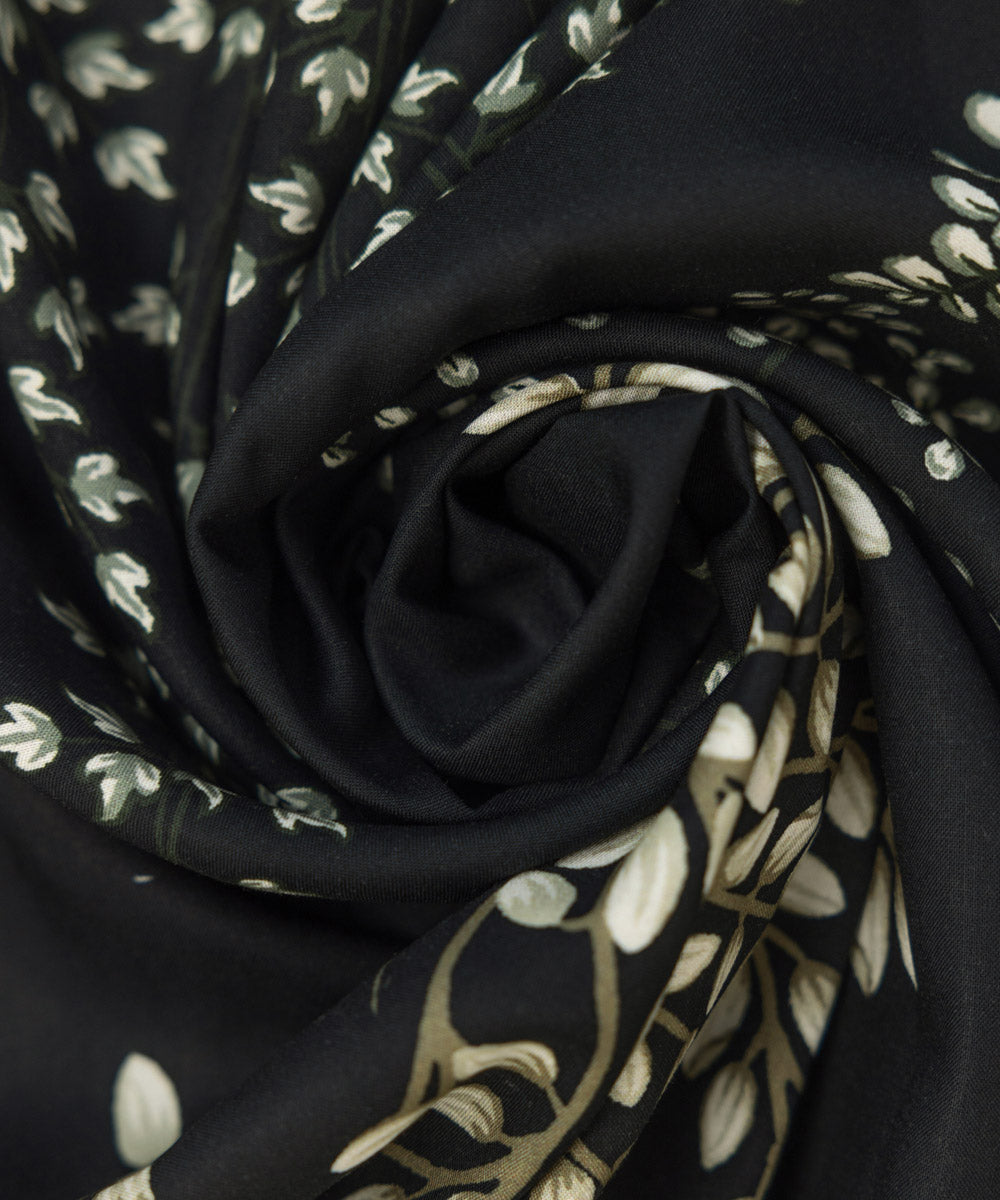 Linen Black Printed Dupatta