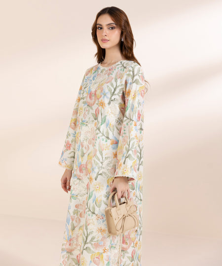 Women's Pret Khaddar Multi Embroidered A-Line Shirt