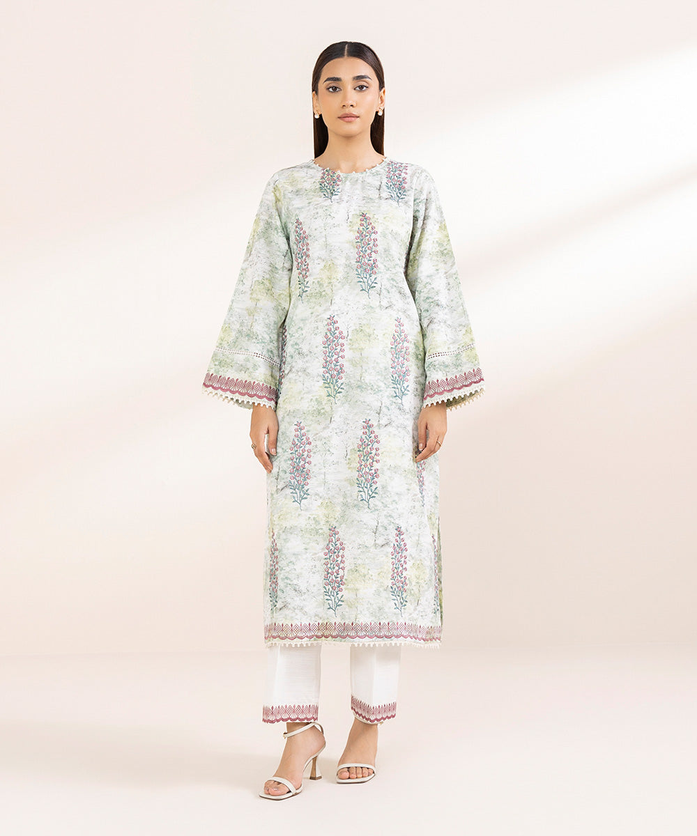 Women's Pret Khaddar Multi Embroidered A-Line Shirt