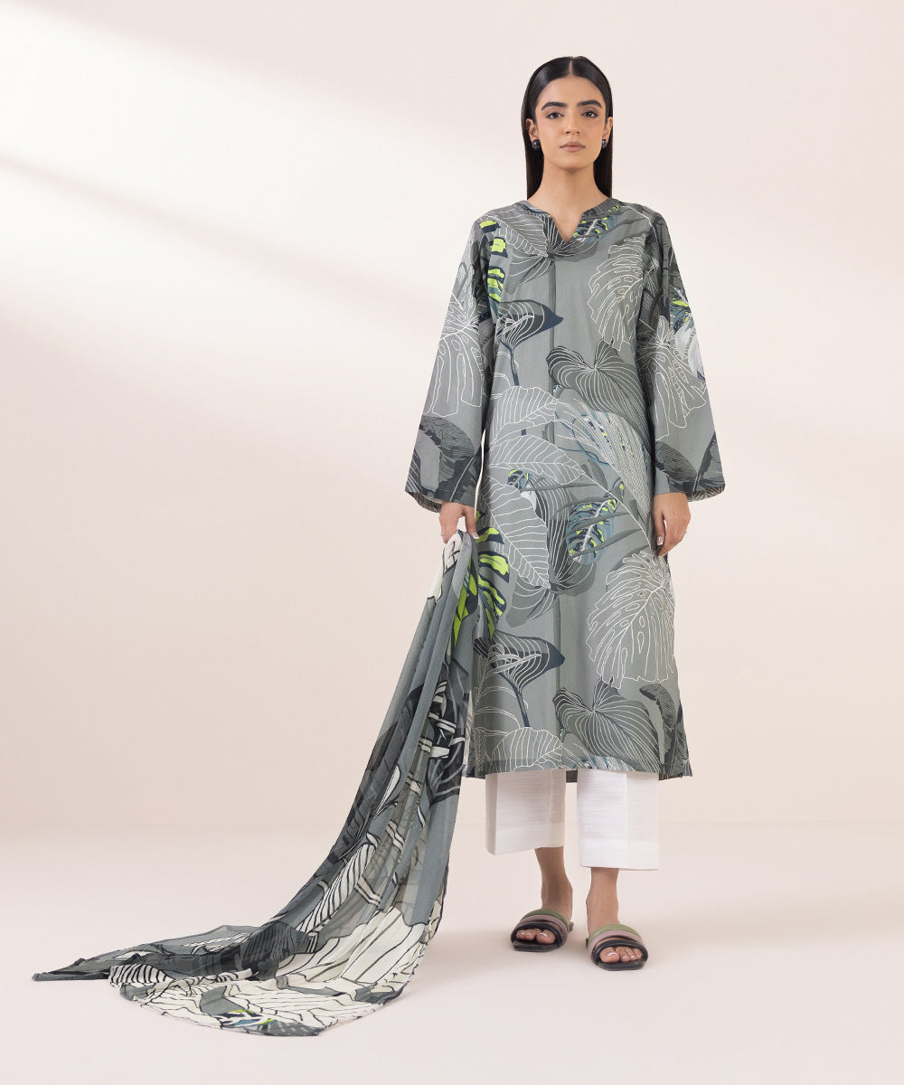 Blended Chiffon Black Printed Dupatta