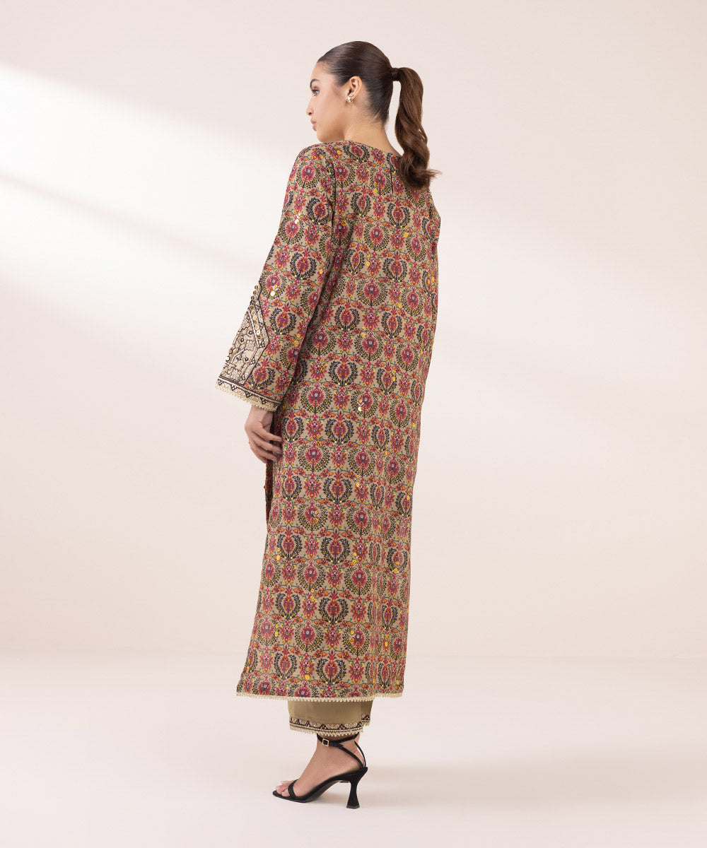 Women's Pret Khaddar Multi Embroidered A-Line Shirt