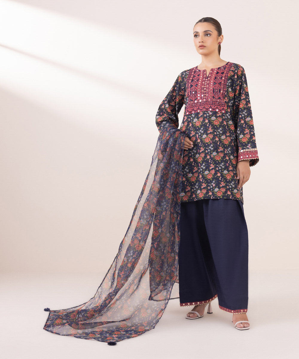 Women's Pret Khaddar Multi Embroidered Straight Shirt