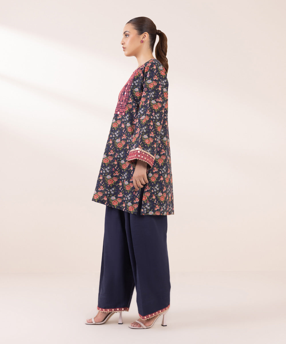 Women's Pret Khaddar Multi Embroidered Straight Shirt