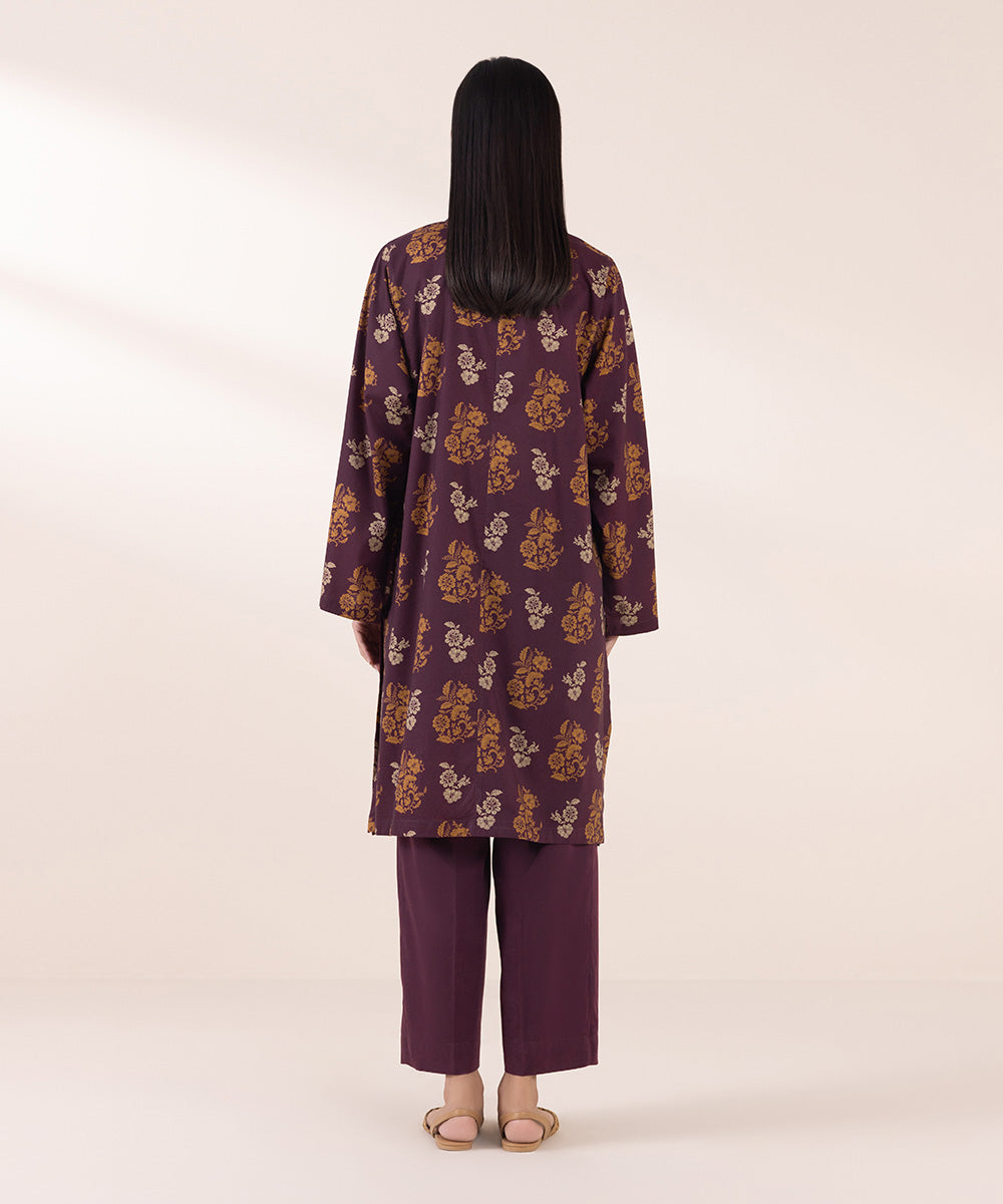 Women's Pret Cotton Viscose Purple Printed Boxy Shirt