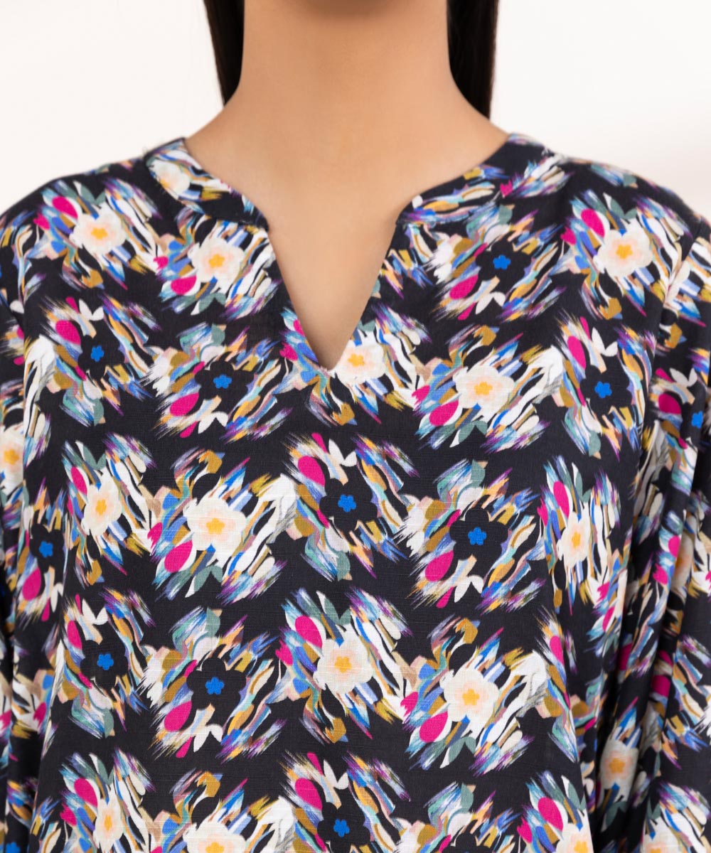 Women's Pret Khaddar Multi Printed A-Line Shirt