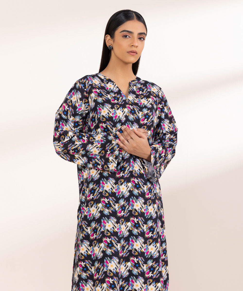 Women's Pret Khaddar Multi Printed A-Line Shirt