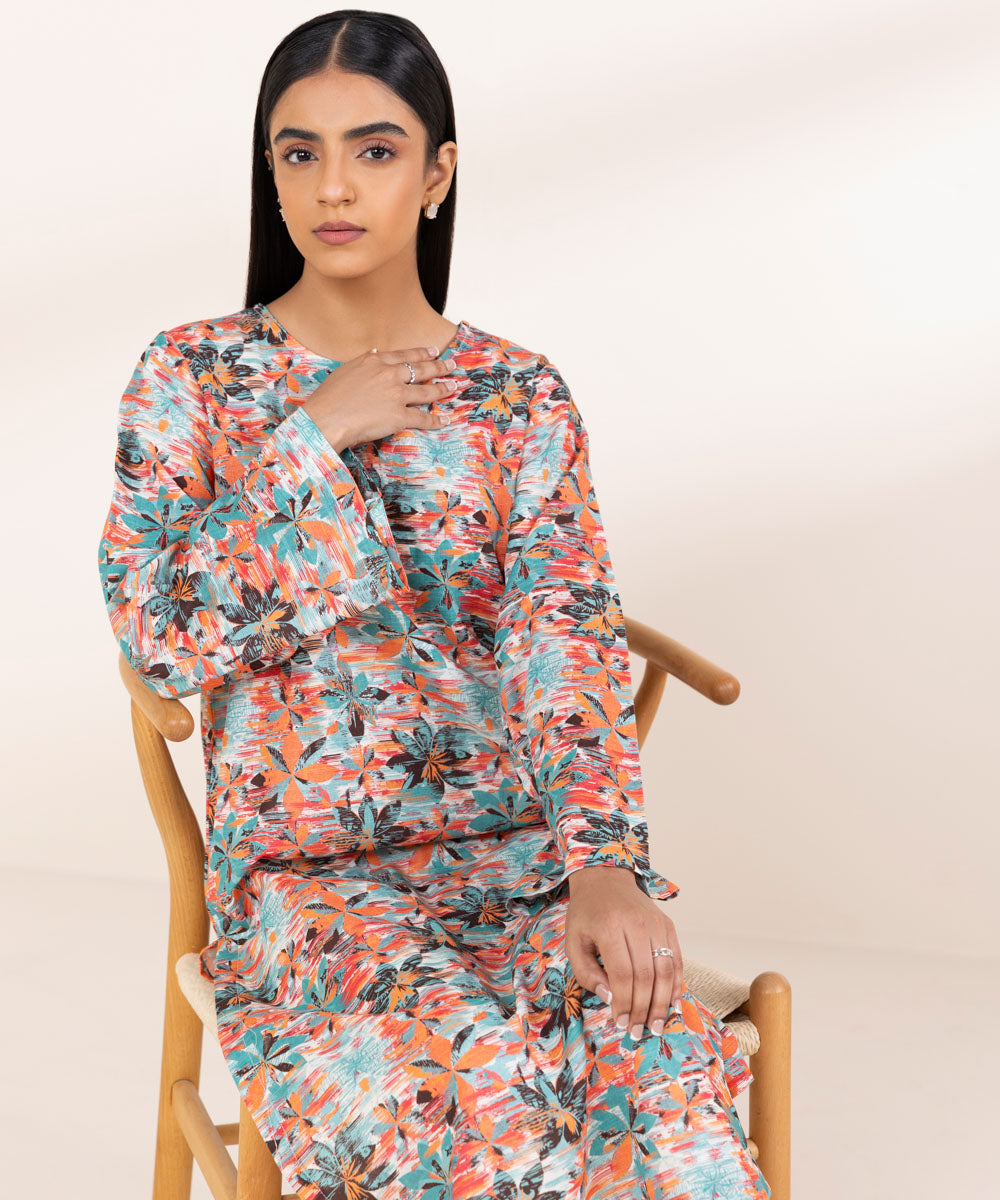 Women's Pret Khaddar Multi Printed A-Line Shirt