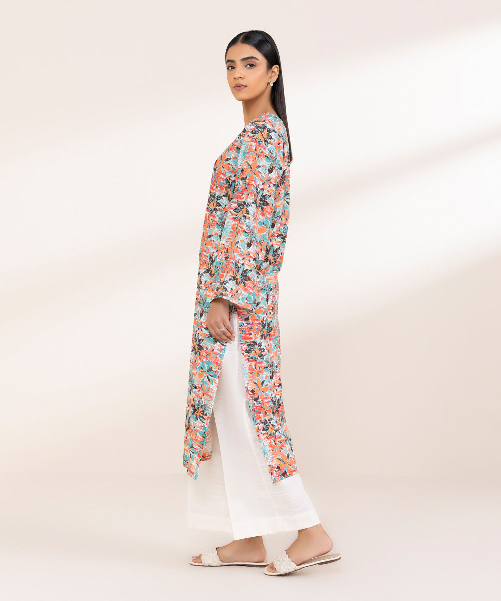 Women's Pret Khaddar Multi Printed A-Line Shirt