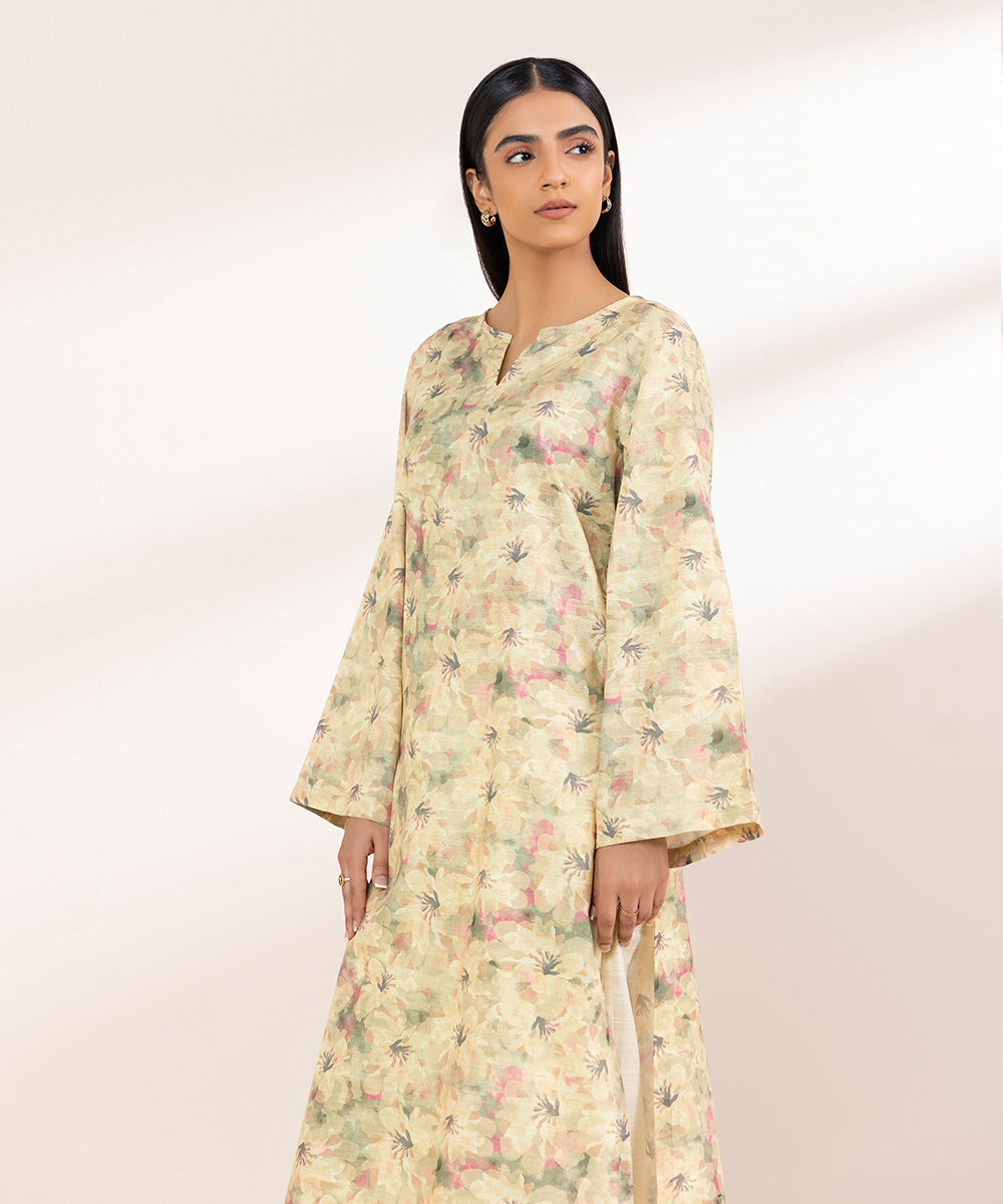 Women's Pret Khaddar Multi Printed A-Line Shirt