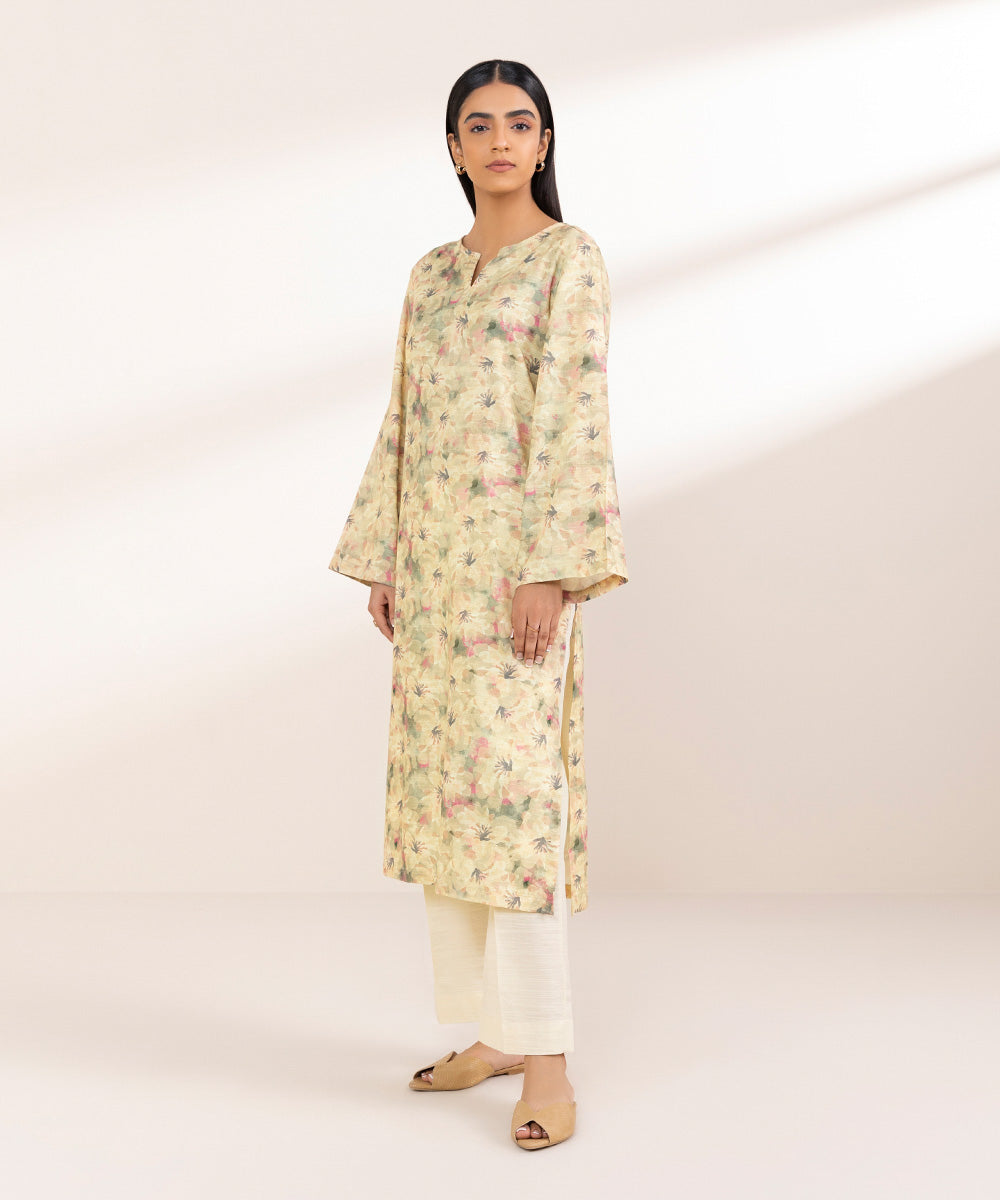 Women's Pret Khaddar Multi Printed A-Line Shirt