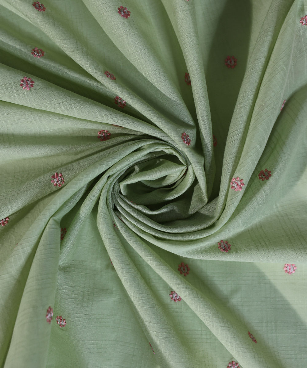 Textured Voile Green Embroidered Dupatta