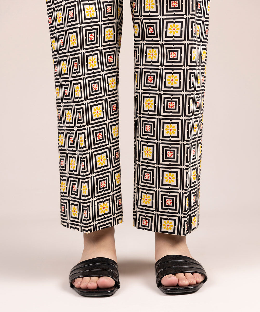 Women's Pret Cambric Printed Multi Straight Pants