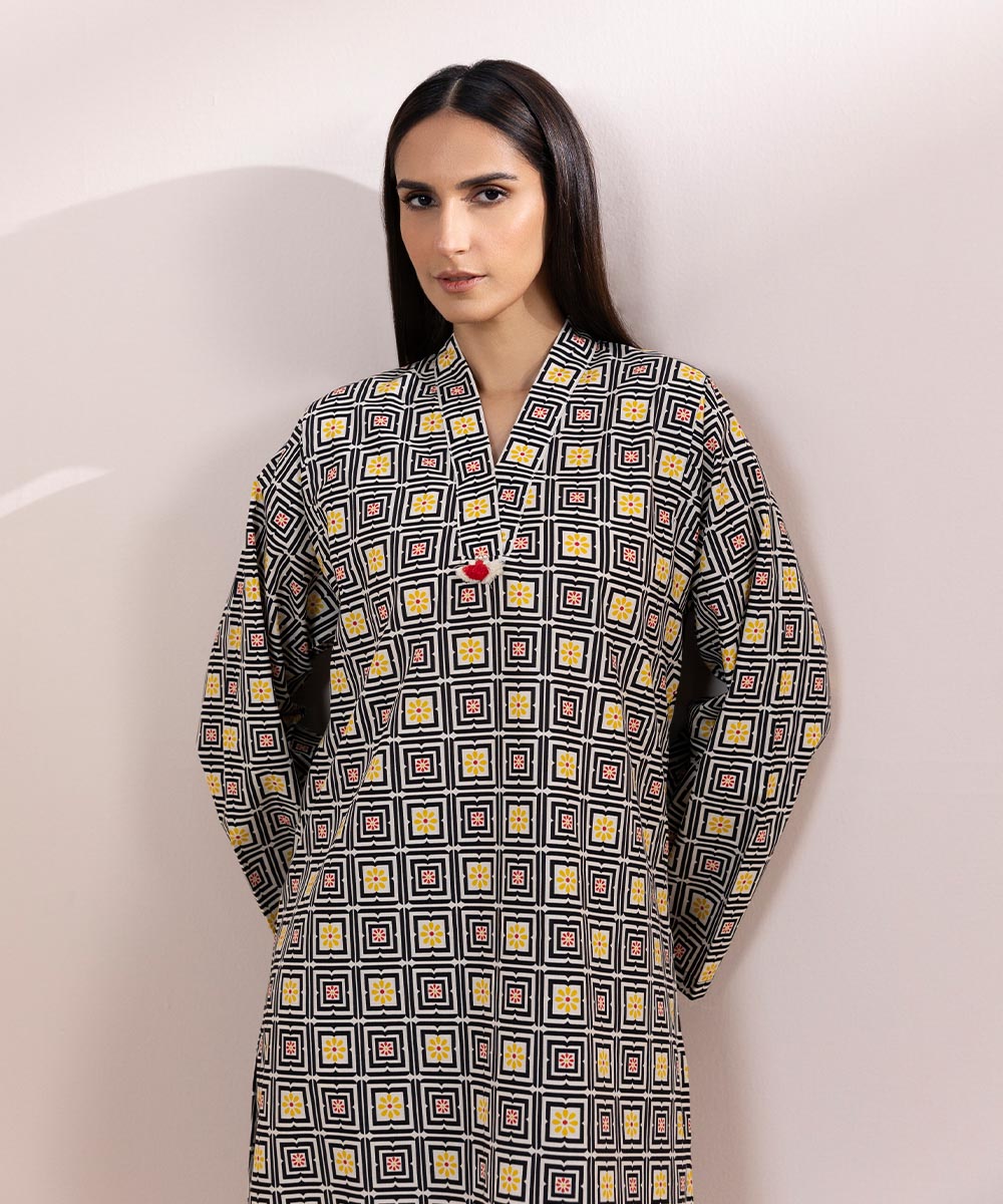 Women's Pret Cambric Printed Multi A-Line Shirt