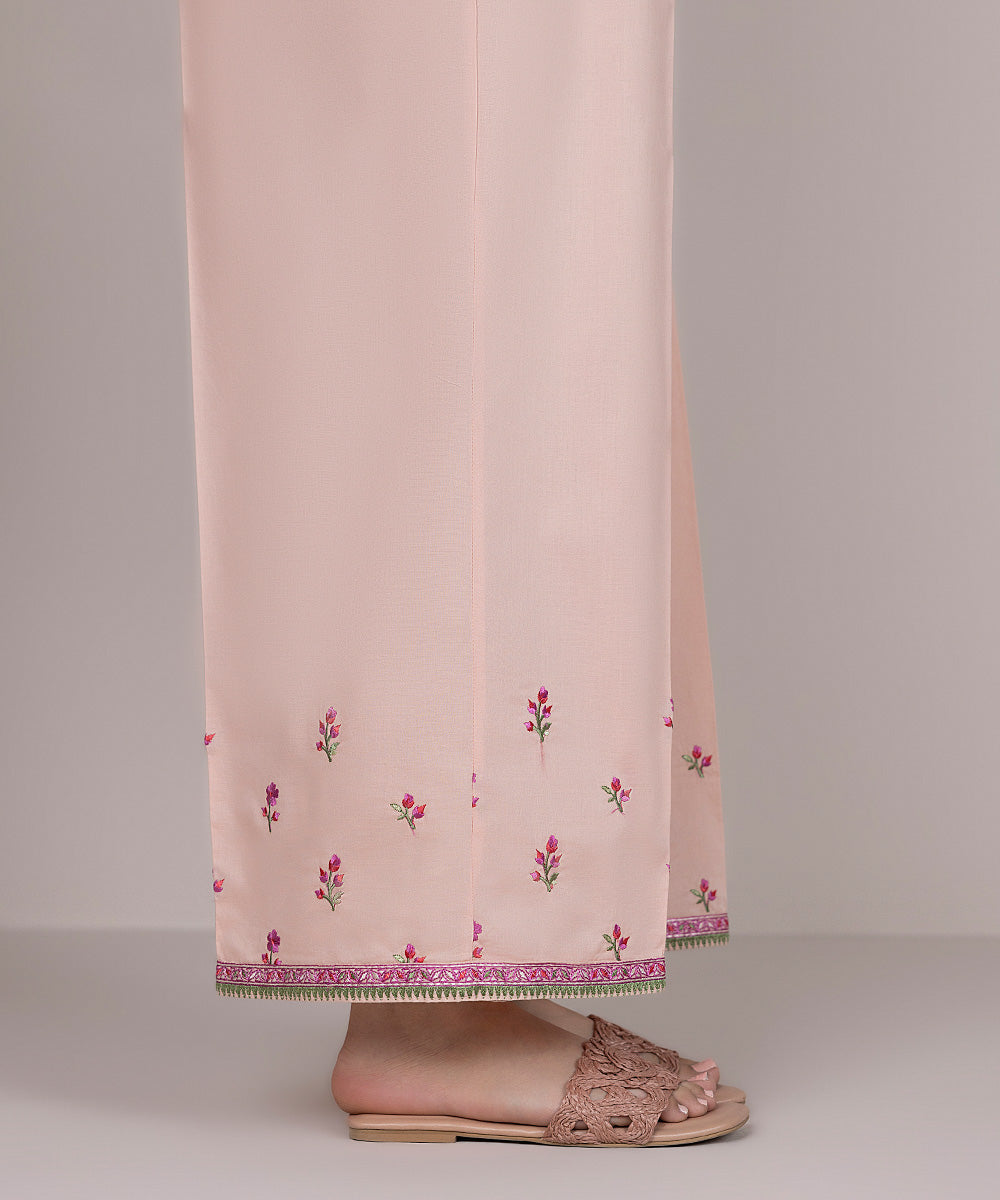 Women's Pret Cambric Pink Embroidered Culottes