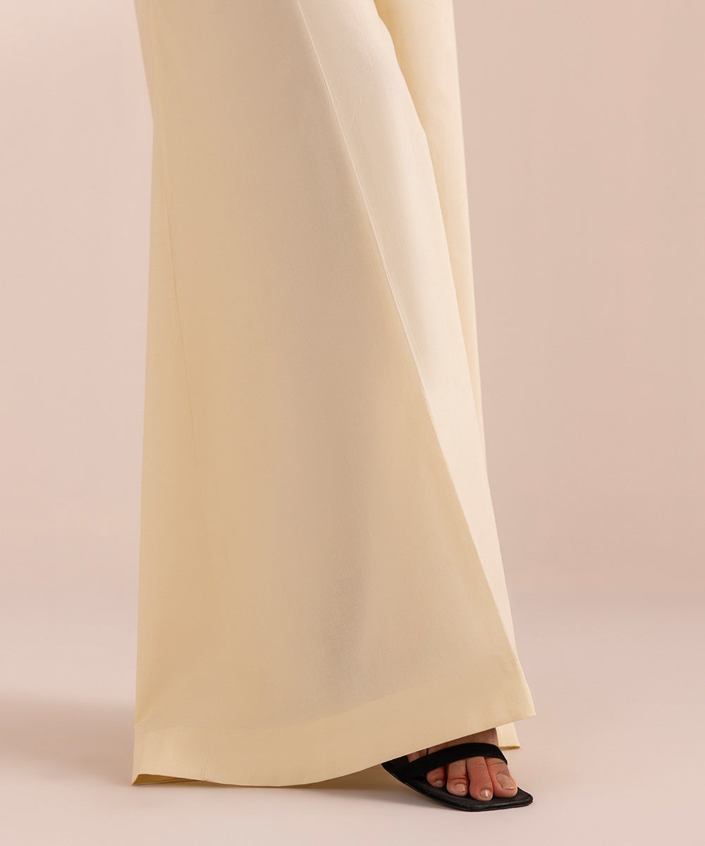 Women's Pret Cambric Off White Solid Sharara