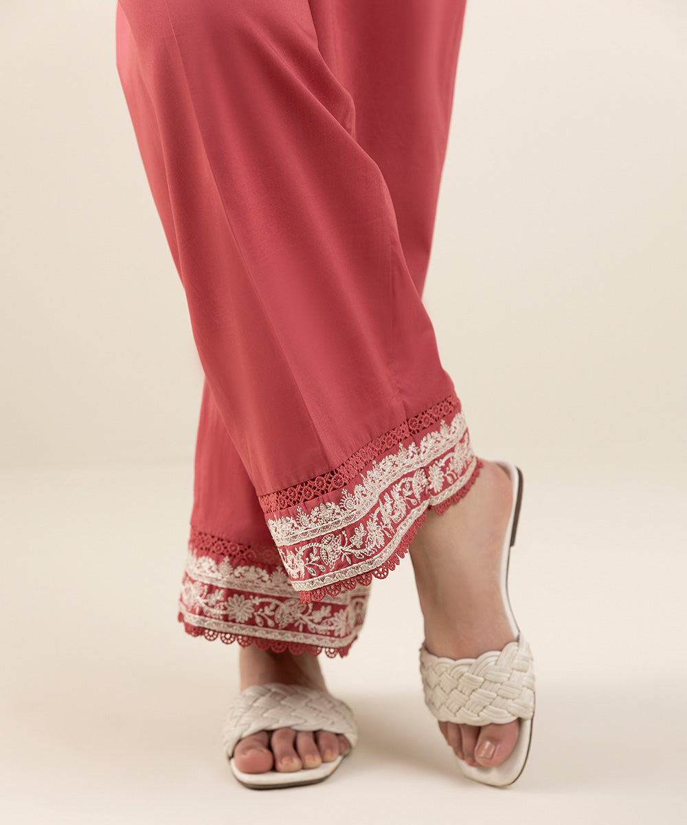 Women's Pret Cotton Pink Dyed Culottes