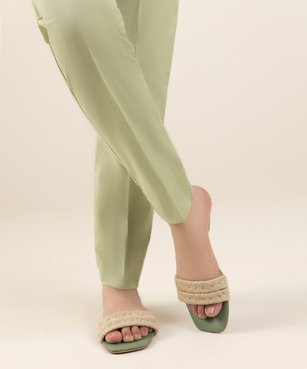 Buy PINK FRILL SIDE CIGARETTE TROUSERS for Women Online in India