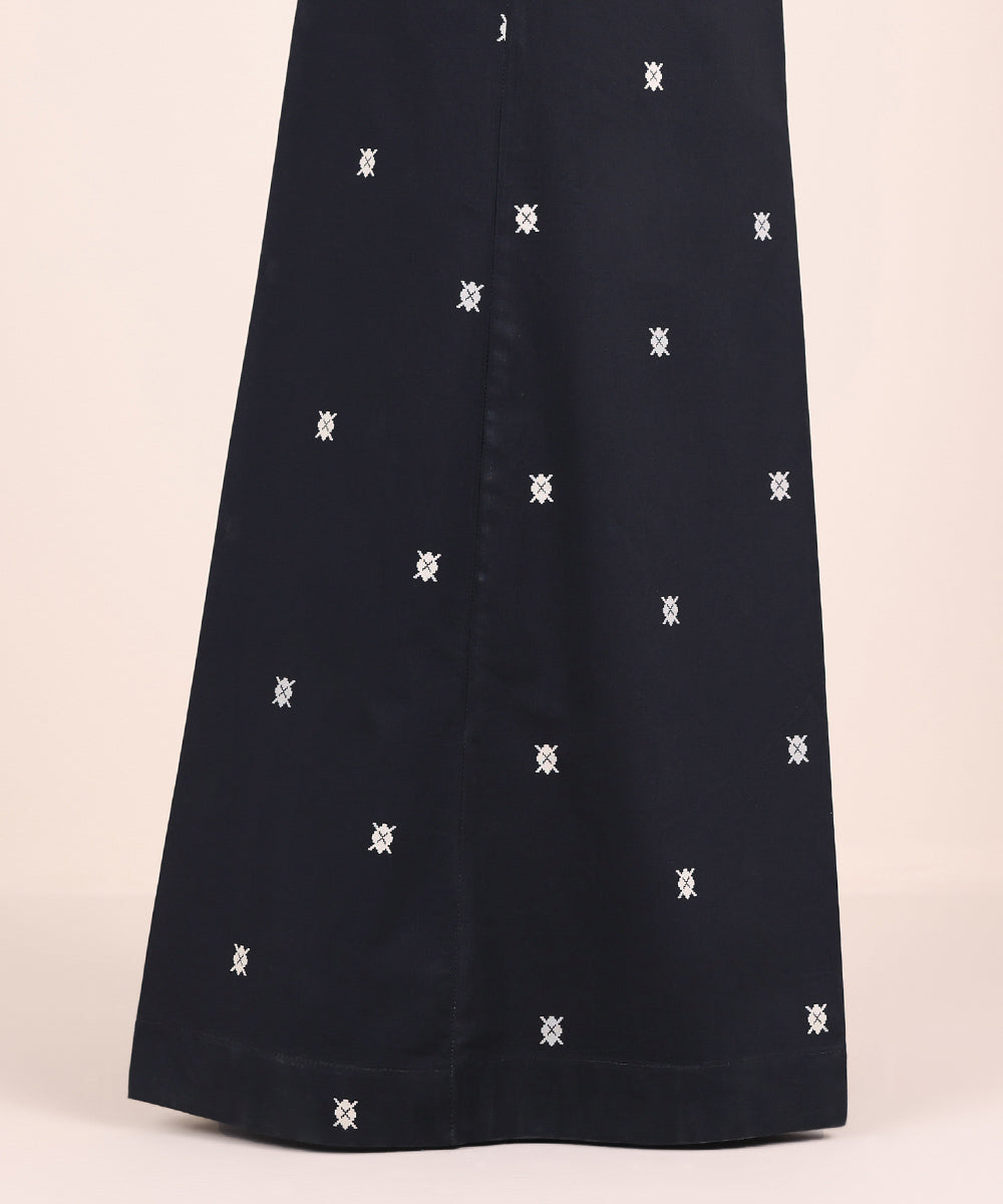 Women's Pret Cambric Black Printed Flared Pants