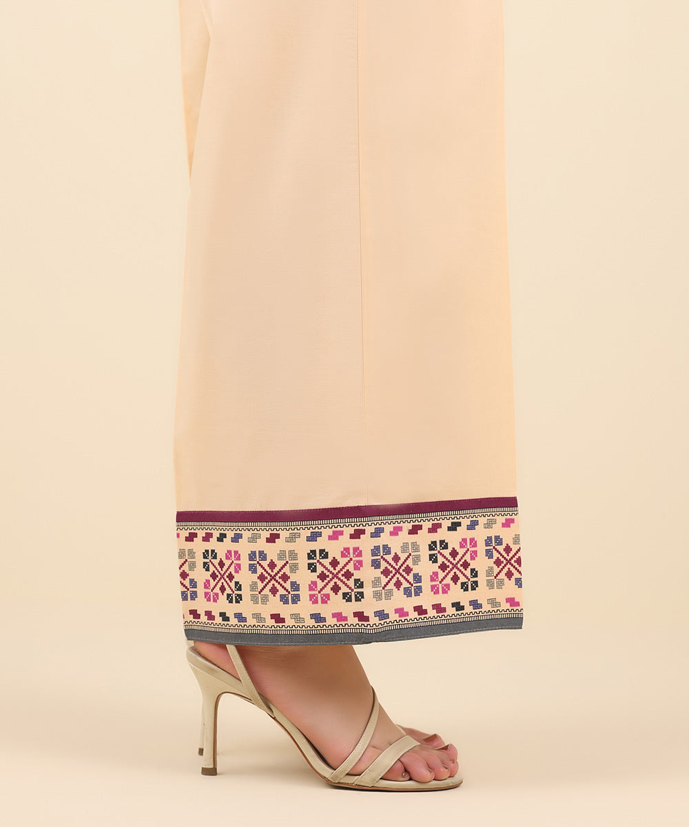 Women's Pret Cambric Beige Solid Culottes