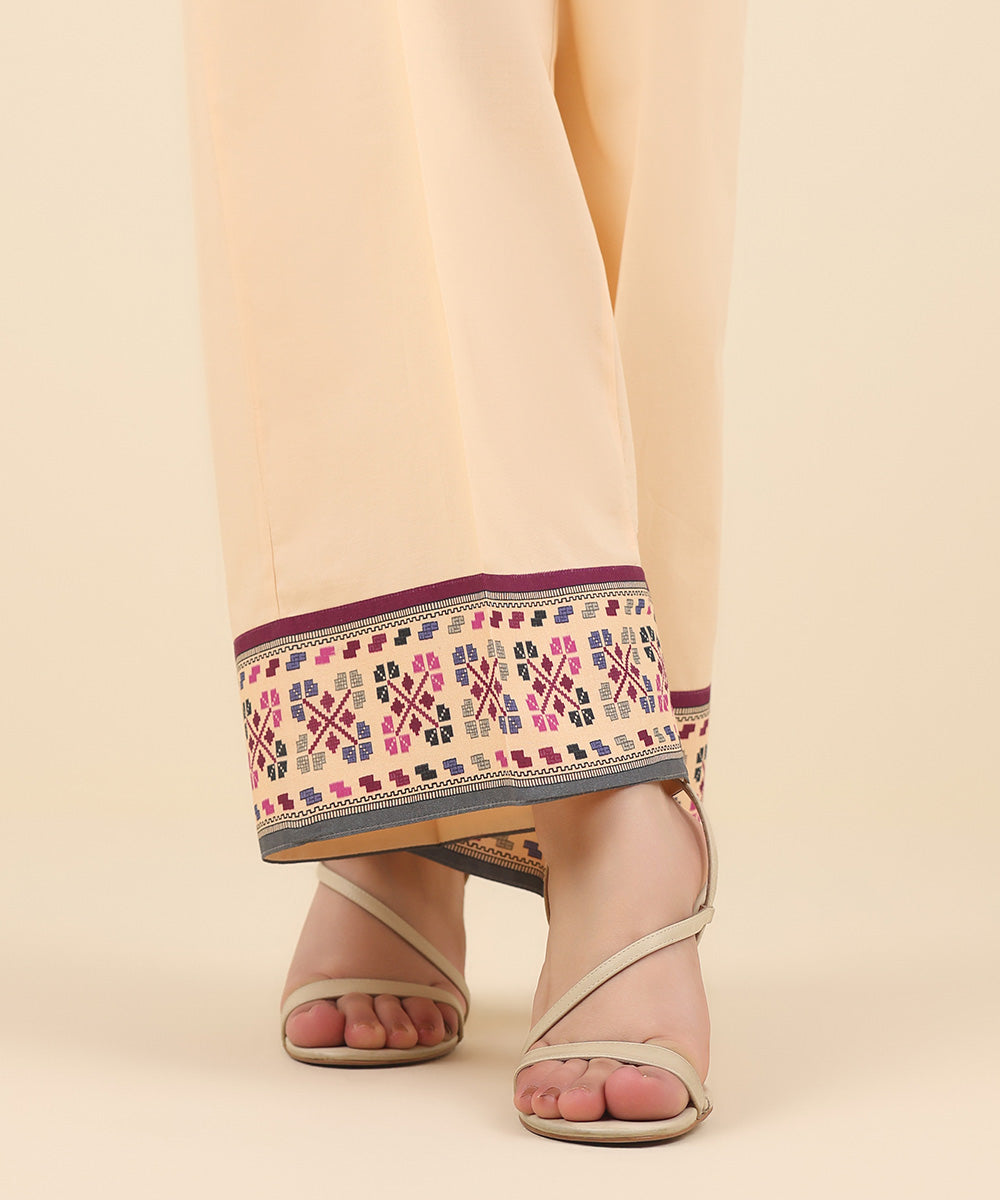 Women's Pret Cambric Beige Solid Culottes