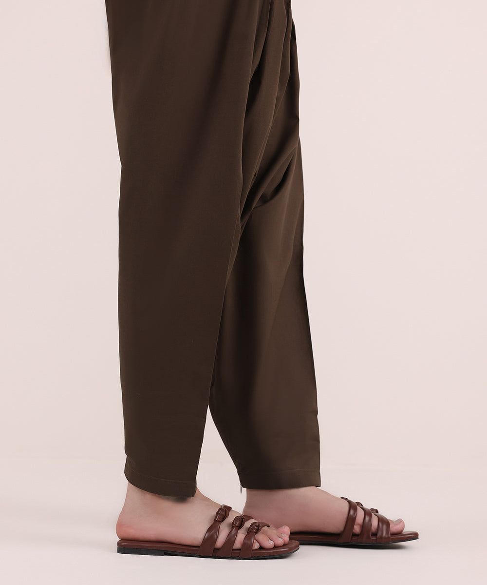 Women's Pret Cambric Brown Dyed Shalwar