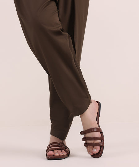 Women's Pret Cambric Brown Dyed Shalwar