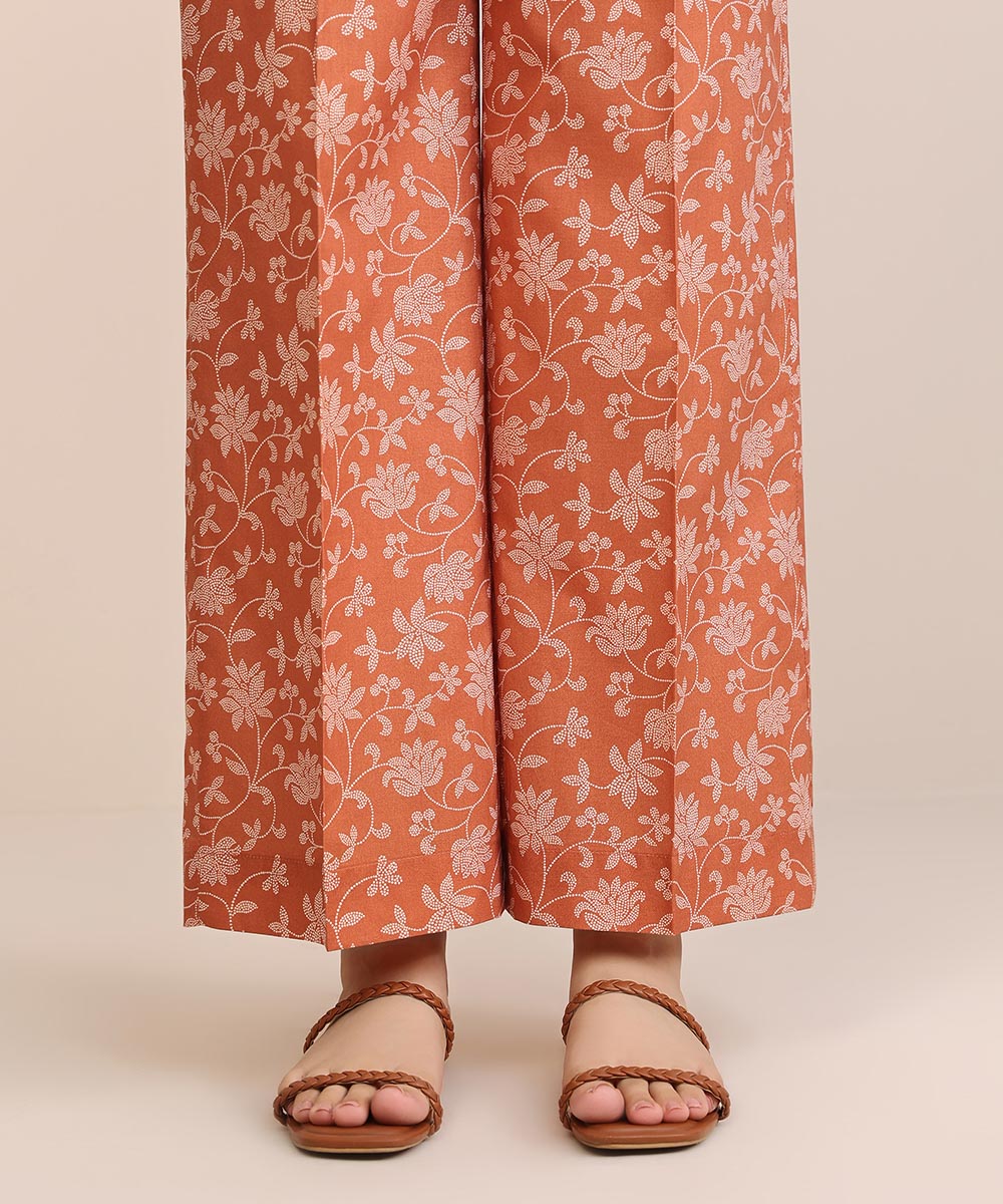 Women's Pret Cambric Orange Printed Culottes