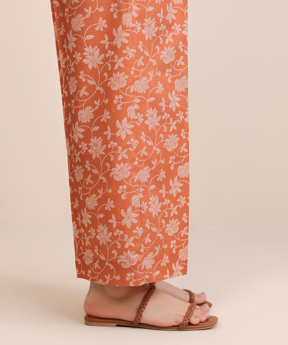 Women's Pret Cambric Orange Printed Culottes