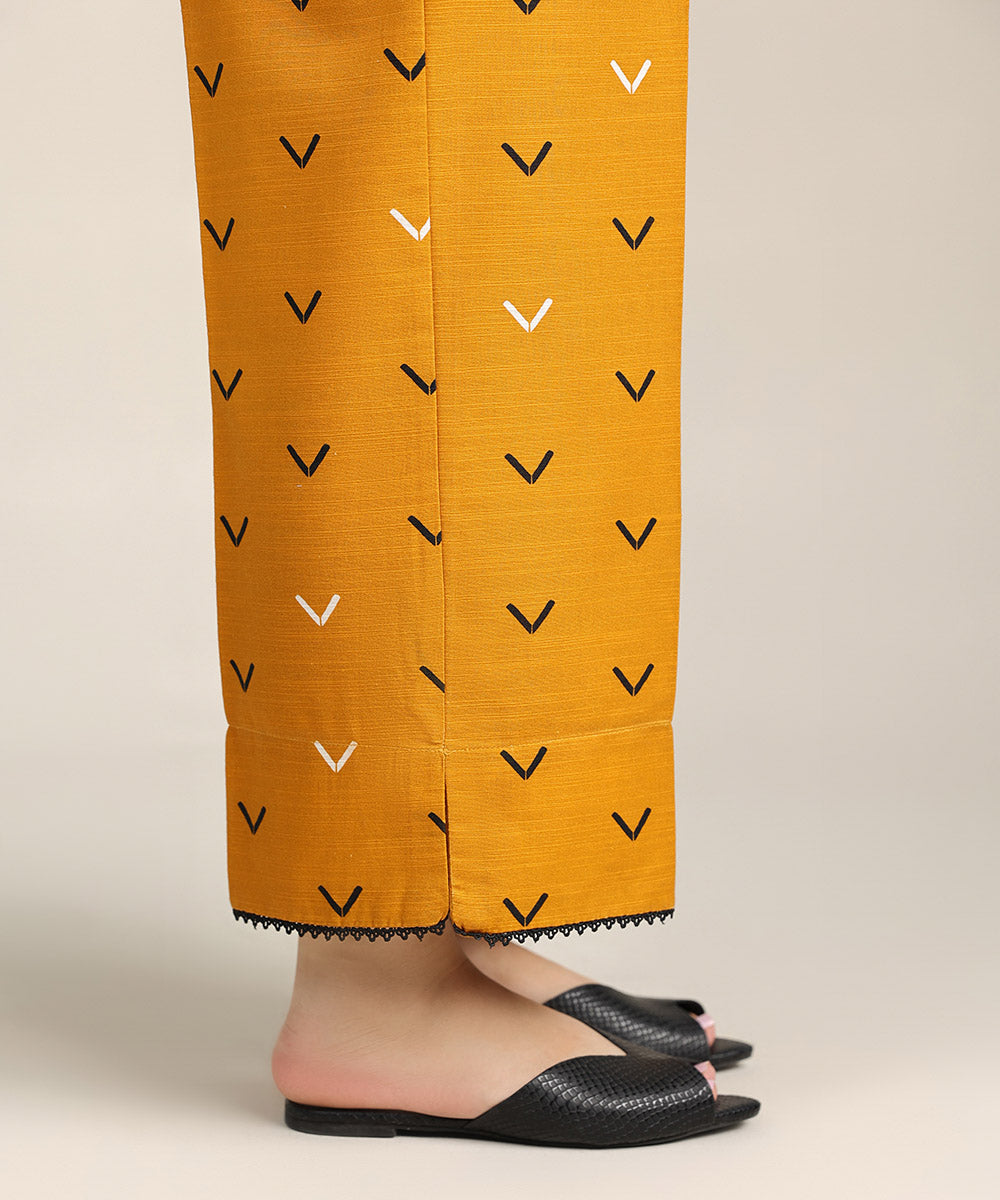 Women's Pret Khaddar Orange Printed Culottes