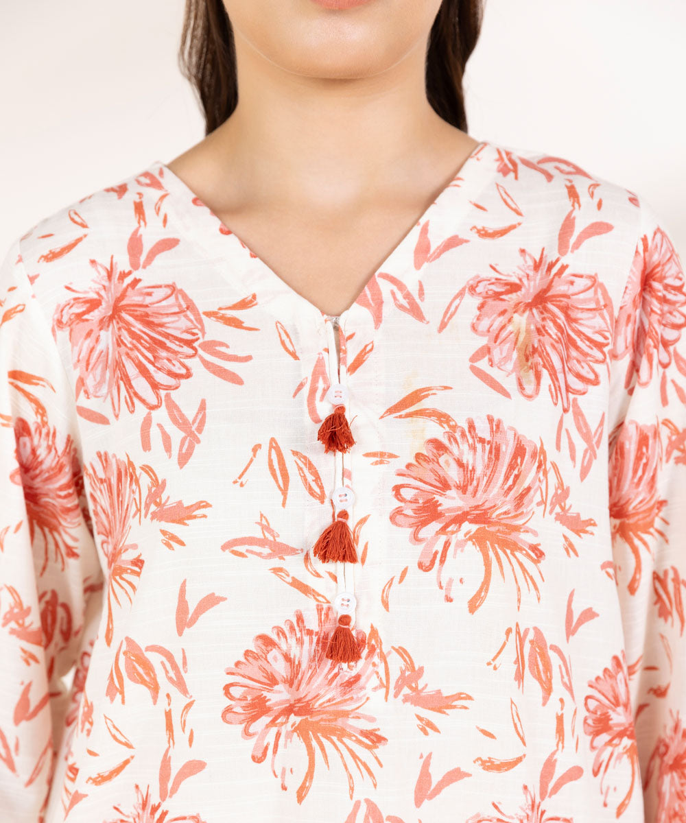 Women's Pret Lawn Printed Off White A-Line Shirt