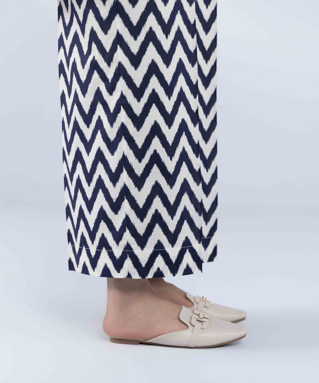 Women's Pret Cotton Viscose Printed White Culottes