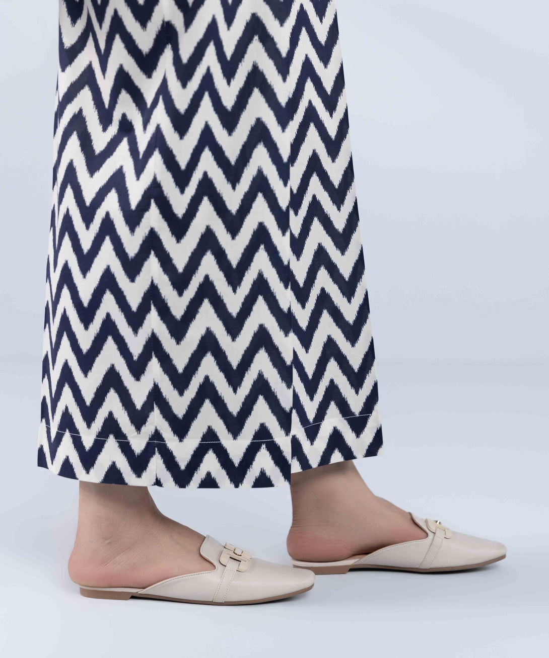 Women's Pret Cotton Viscose Printed White Culottes