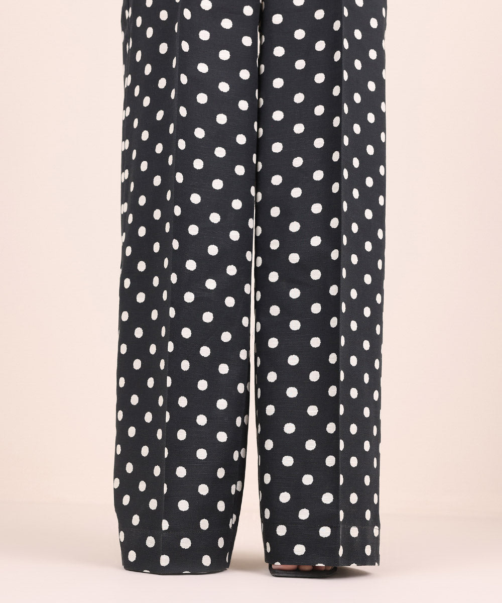 Women's Pret Khaddar Black Printed Culottes