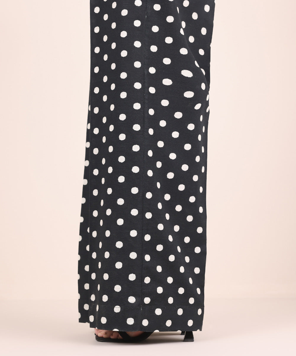 Women's Pret Khaddar Black Printed Culottes