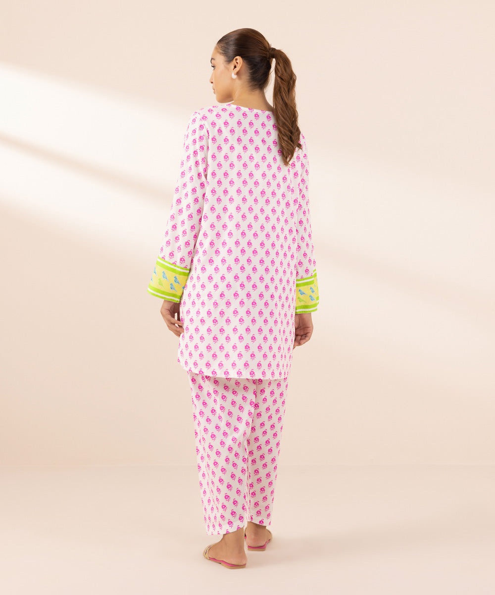 Women's Pret Arabic Lawn Pink Printed A-Line Shirt