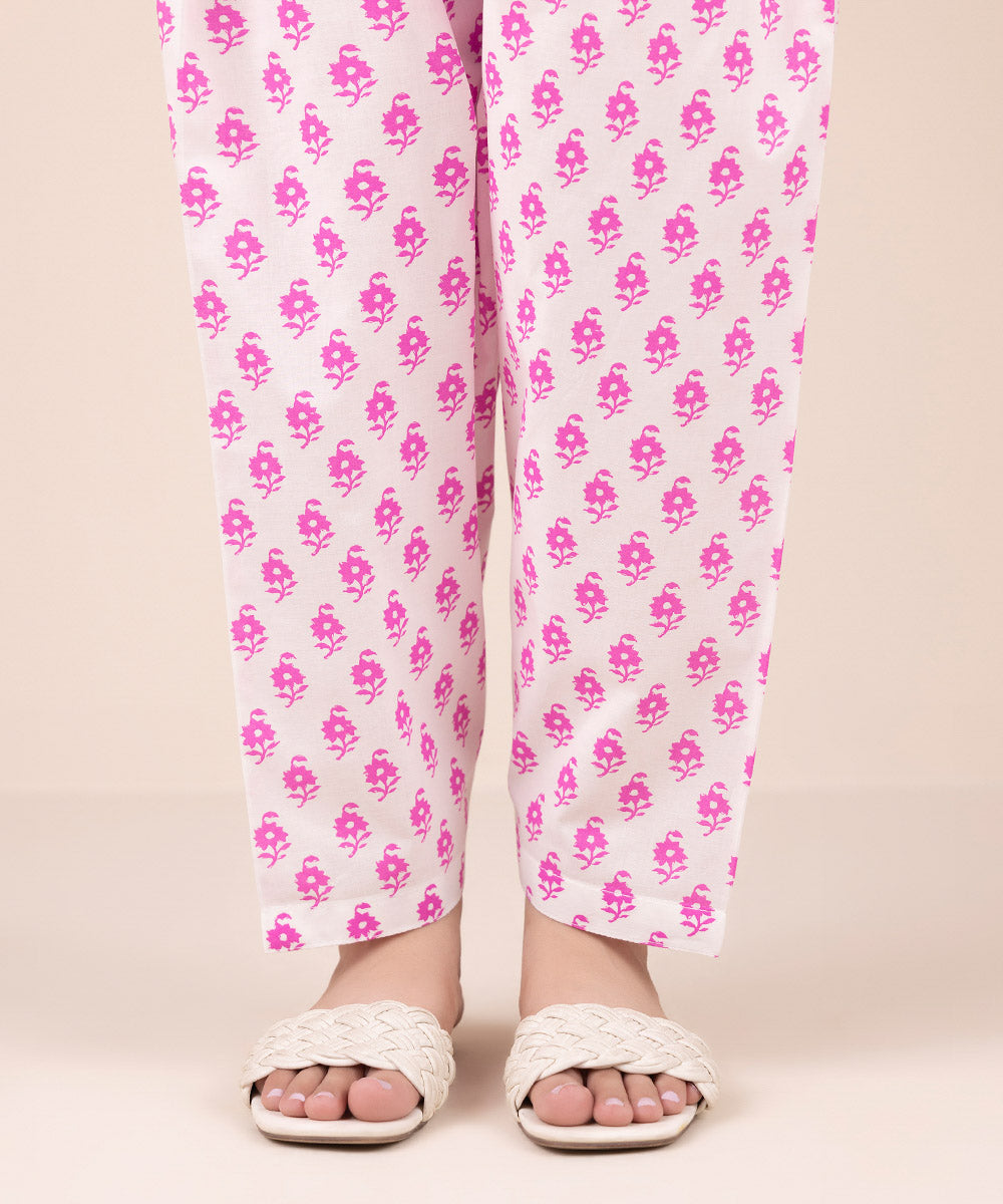 Women's Pret Cambric Pink Printed Shalwar