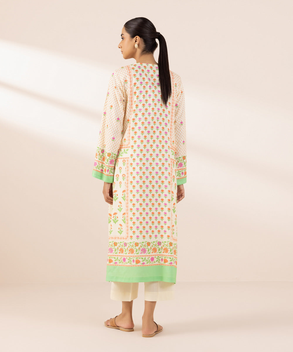 Women's Pret Arabic Lawn Multi Printed Straight Shirt