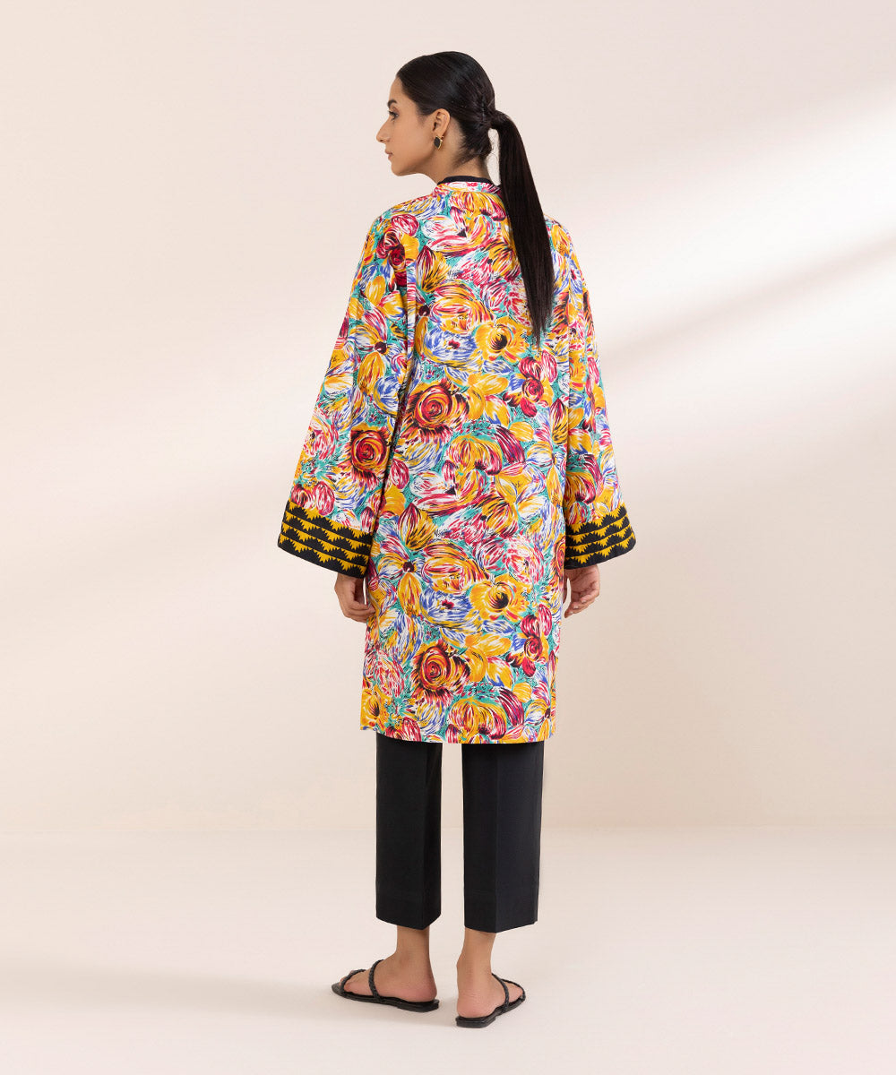 Women's Pret Cotton Viscose Multi Printed Boxy Shirt