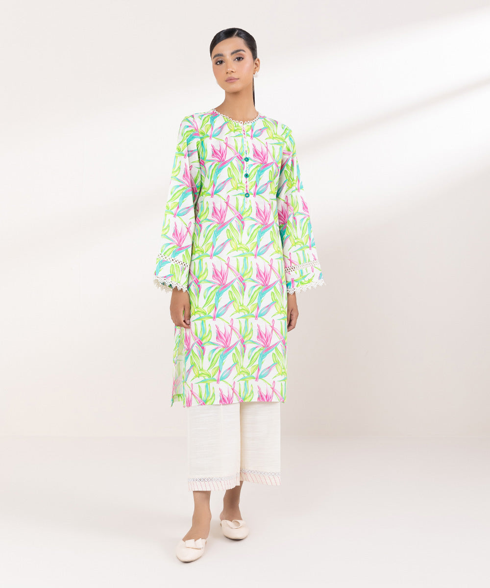 Women's Pret Light Khaddar Printed Multi A-Line Shirt