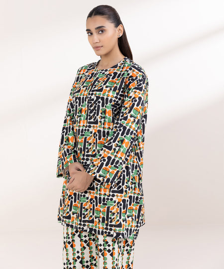 Women's Pret Light Khaddar Printed Multi Boxy Shirt