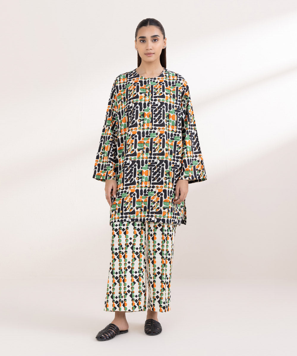 Women's Pret Light Khaddar Printed Multi Boxy Shirt